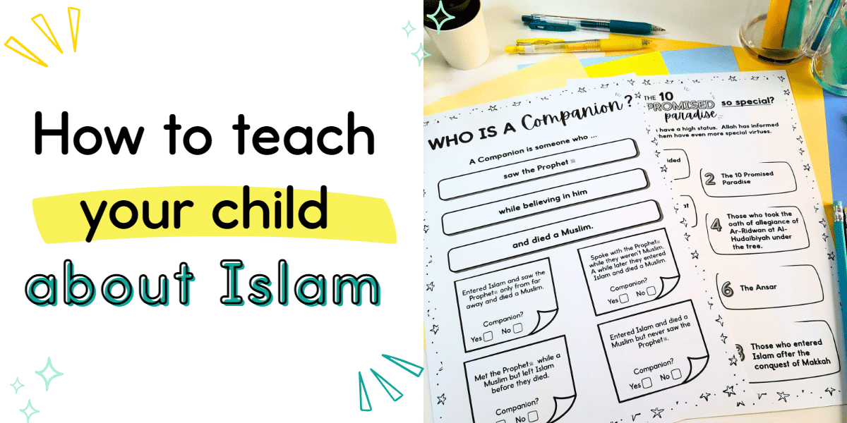 What is a Companion worksheet which is one of the recommended topics to teach your child about Islam