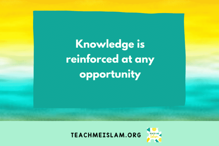Knowledge is reinforced at any opportunity.
