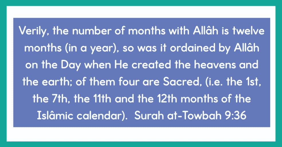 Allah created the 12 months of the Hijri calendar