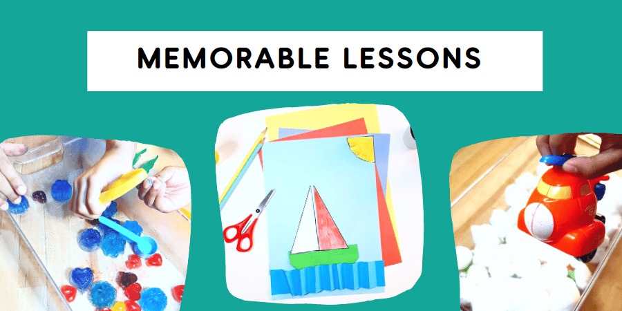 sailboat craft, ice play and helicopter cotton wool clouds create memorable lessons