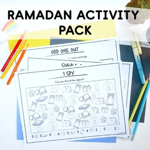 I spy Ramadan activity worksheet part of the free Ramadan activity pack