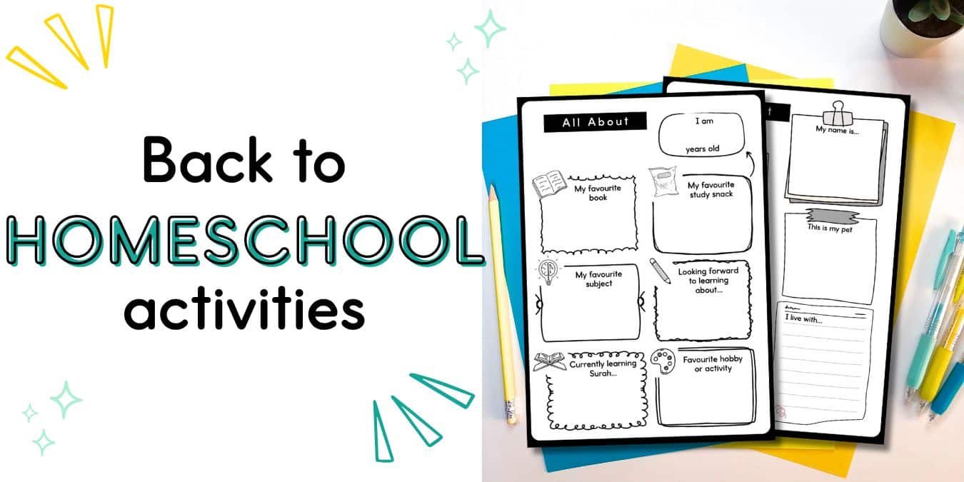 about me worksheets as examples of new homeschool activities