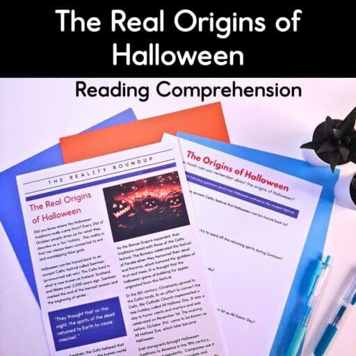 The Real Origins of Halloween reading comprehension