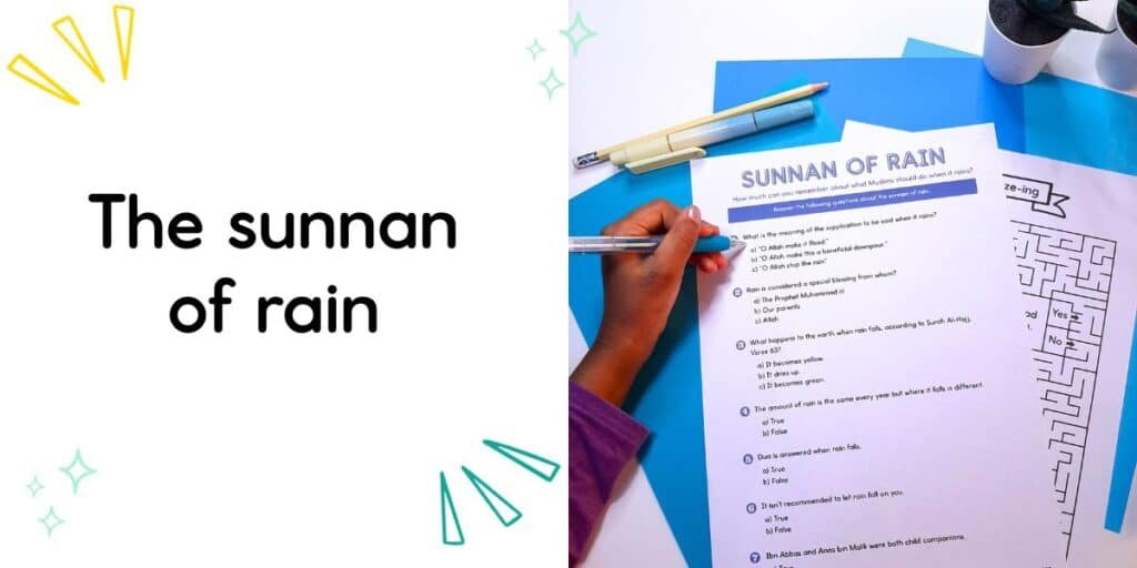 sunnan of rain worksheets to teach Muslim kids