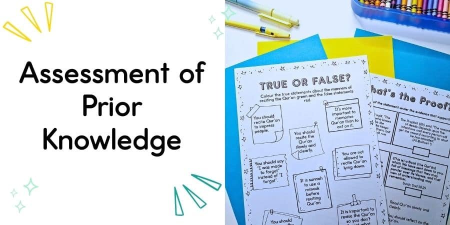 Assessment of prior knowledge is first scaffolding step - True or False Islamic Studies Worksheet